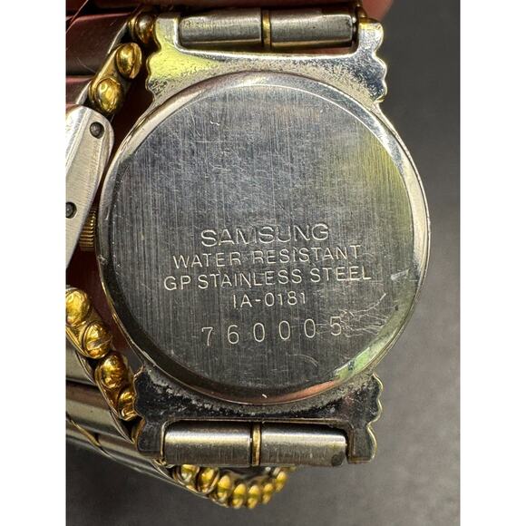 Vintage Samsung Women's Watch Quartz Gold Silver Tone SS Water Resistant IA-0181 - Picture 8 of 8